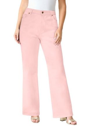 Roaman's Plus Size 24/7 Stretch Wide Leg Jean in Soft Blush at Nordstrom, Size 18