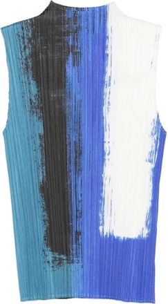 Issey Miyake Canotta con stampa - Blu