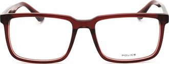 Police VPLN17M Rectangular Acetate Eyeglasses - Burgundy