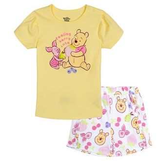 Disney Winnie the Pooh Baby Girls 2-Piece T-Shirt and Shorts Set in Pooh Piglet Yellow at Nordstrom, Size 18M