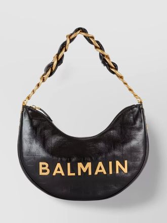 Balmain chain link leather shoulder bag