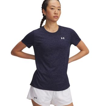 Under Armour Trainingsshirt UNDER ARMOUR TECH SSC- TWIST, Damen, Gr. XXL, weiss (midnight navy,, wei&szlig;), Obermaterial: 100% Polyester, normal, Rundhals, Shirts Trai