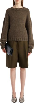 Khaite Womens Pull Gemma En Maille Cachemire Khaki Knitwear Sweater