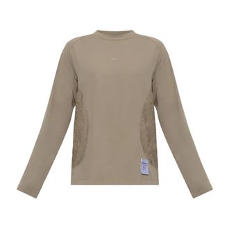 SATISFY Satisfy - T-shirt FuzzFleece Octa - Heren - Sport - Beige - Maat: XL Fleece