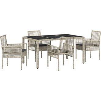 vidaXL Vidaxl - Conjunto De Comedor De Jard&iacute;n 5 Pcs Gris Claro Polirat&aacute;n