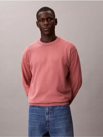 Calvin Klein Jeans Calvin Klein Mens Smooth Cotton Relaxed Sweater - Pink - 2XL