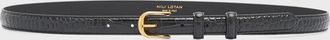 Nili Lotan Jane Croc Leather Thin Belt