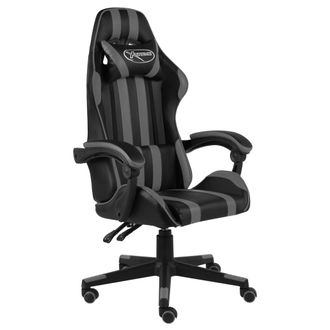 vidaXL Silla Gaming De Cuero Sint&eacute;tico Negro Y Gris Vidaxl