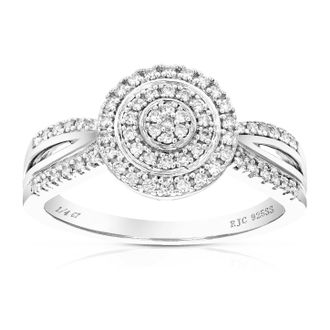 Vir Jewels 1/4 cttw Lab Grown Diamond Engagement Ring in Sterling Silver For Women