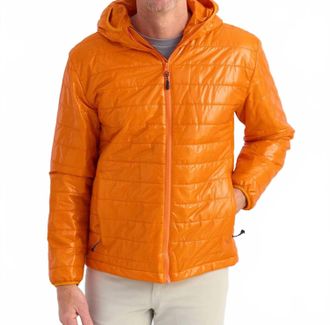 Huk Gulf Stream Insulated Hooded Jacket In Orange Pepper