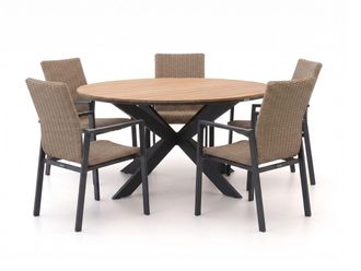 Manifesto Furniture Manifesto Villongo/Fidenza &oslash;149cm dining tuinset 6-delig stapelbaar