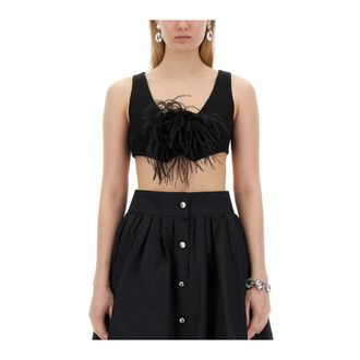Moschino Top Corto Adornado - Tops - Mujer - Negro - L