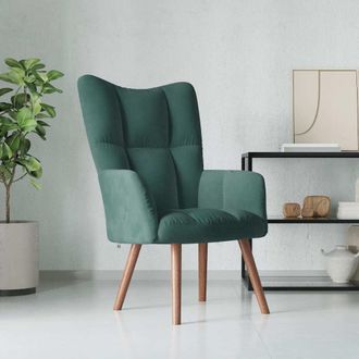 vidaXL Sill&oacute;n De Relax De Terciopelo Verde Oscuro Vidaxl