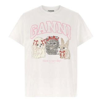 Ganni Mujer, Camisetas, Blanco, Talla: M
