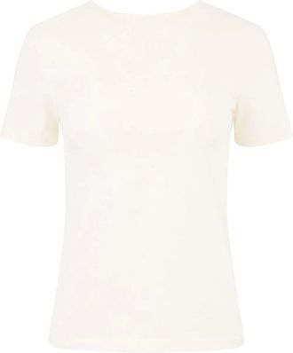 Nina Ricci Tops, Dames, Wit, S, Katoen, Witte Jersey Top met Ronde Hals