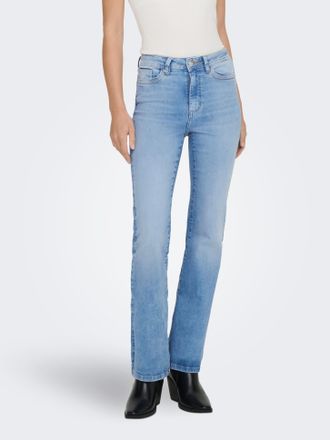 Only Bootcut-Jeans ONLY ONLWAUW HW FLARED DNM TAI312, Damen, Gr. XL, L&auml;nge 30, light blau denim, Denim/Jeans, Obermaterial: 83% Baumwolle, 15% Polyester, 2