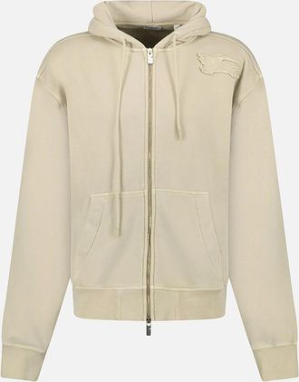 Burberry Mens Burberry Embroidery Relaxed Fit Horseferry Logo Safari Beige - Cream - Size: 44