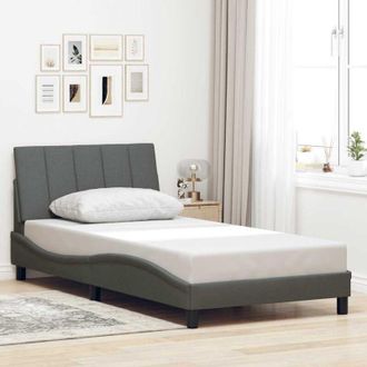 vidaXL Estructura De Cama Sin Colch&oacute;n Tela Gris Oscuro 90x200 Cm Vidaxl