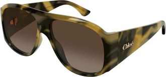 Chlo&eacute; Aviator Zonnebril - Dames - Zonnebrillen - Bruin - 60 MM - Nylon - Accessoires