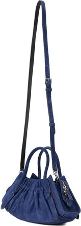 Marc Jacobs Christina Suede Shoulder Bag - Navy