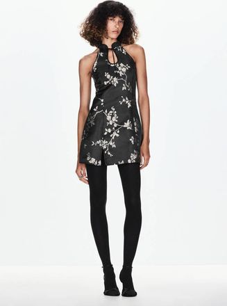 Mango Vestito fiori collo halter nero - Donna - XS - MANGO