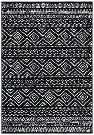 Safavieh Alfombra bohemio de polipropileno blanco y negro, 122 x 183 cm