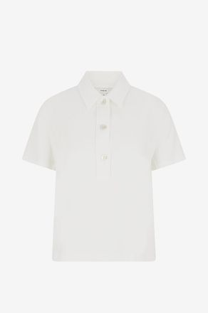 Vince Kurz&auml;rmeliges Polo aus Cr&ecirc;pe