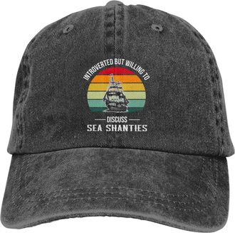 Generic Baseball Cap Discuss Sea Shanties Sports Cap Washed Sandwich Hats Low Profile Dad Hat for Outdoor Running Hiking