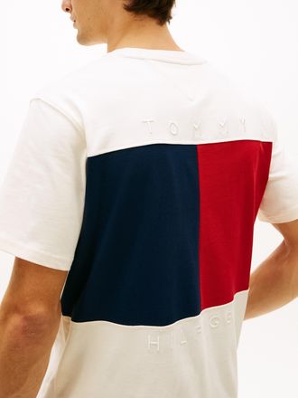 Tommy Hilfiger T-Shirt TOMMY HILFIGER FLAG, Herren, Gr. XXL, ivory petal, Single Jersey, Obermaterial: 100% Baumwolle, unifarben, regular fit normal, Rundhals, einge