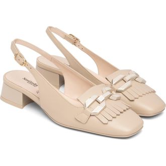 Nero Giardini Kiltie Fringe Slingback Pump in Latte at Nordstrom, Size 10Us