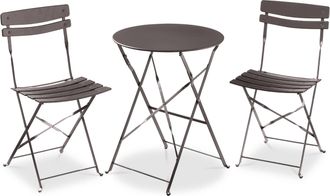 Best Choice Products 3-Piece Small Bistro Set, Folding Patio Furniture Set of 2 Chairs and Table