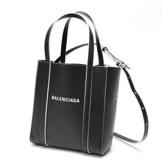Balenciaga Black Leather Shoulder Bag Tote Bag (Pre-Owned)