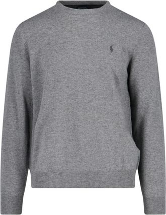Ralph Lauren Rondgebreide trui - Heren - Ronde hals truien - Grijs - S - Wol - Truien & Vesten