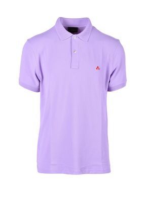 Peuterey Mens Polo Shirt Short Sleeve Cotton - Purple - Size Large