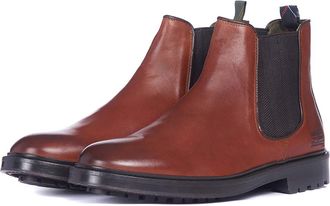 Barbour Mens Wansbeck Chelsea Leather Walking Work Smart comfort Ankle Boots - Chestnut - 7