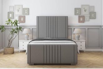 Sloomy Harrington Dumfries Bed Frame With 50 Upholstered Headboard in Light Grey | Size: Single