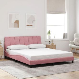 vidaXL Estructura De Cama Sin Colch&oacute;n Terciopelo Rosa 160x200 Cm Vidaxl