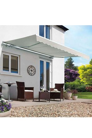 Living and Home Window & Door Awning Canopy - UV & Weather Resistant 98x79 High-Quality Polyester Fabric w/ Aluminium Brackets for Porch, Patio