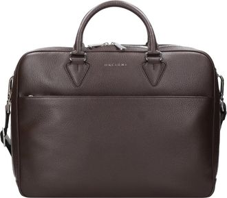 Orciani Leren Schoudertas met Ritssluiting - Heren - Laptoptassen - Bruin - ONE Size - Leer - Tassen