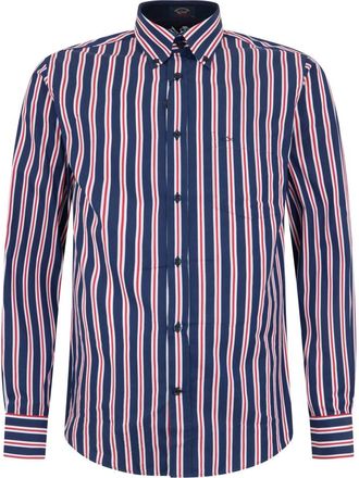 Paul & Shark Overhemden, Heren, Veelkleurig, L, Katoen, Gestreepte Shirt