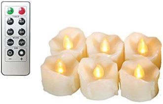 OEM Juego De 12 Velas Led Con Temporizador Y Control Remoto, Velas Sin Llama Con Efecto De Parpadeo Realista, Color Marfil
