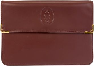 Cartier Bordeaux Leather Clutch Bag (Pre-Owned)