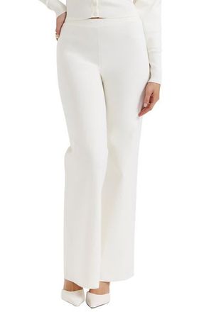 House of CB Vanna Cotton Blend Flare Pants in White at Nordstrom, Size X-Small