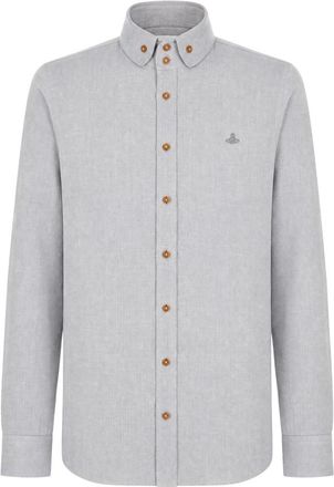 Vivienne Westwood Button Karl Shirt - Heren - Casual Overhemden - Grijs - M - Katoen - Overhemden