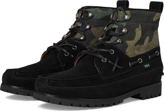 Polo Ralph Lauren Ranger Mid Camo Suede Boot Mens Boots Black/Camo : 8.5 D - Medium, Leather