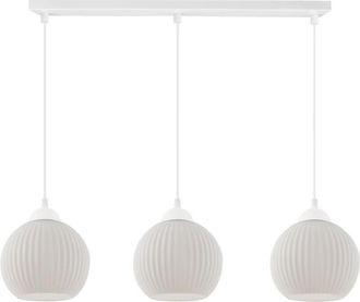 OEM L&aacute;mpara Colgante Riffle Blanca 3 Planas Forma Blanca Bola E27