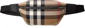 Burberry Check Canvas & Leather Belt Bag