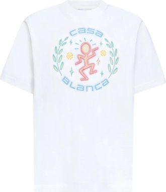 Casablanca Dance Joy T-Shirt - Heren - T-shirts - Wit - L - Katoen - Tops