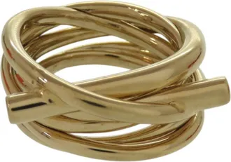 Ferragamo Gold Metal Band Ring (Pre-Owned)