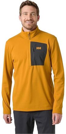 Helly Hansen Fleece 1/2 Zip Mens Sweater Mustard : 2XL, Elastane/Fleece/Polyester